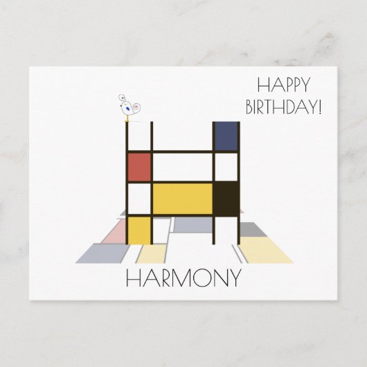 Moderne Kunststijl Monogram. Letter H Briefkaart (Voorkant)