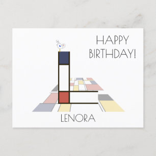 Moderne Kunststijl Monogram. Letter L Briefkaart