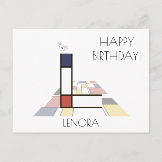 Moderne Kunststijl Monogram. Letter L Briefkaart (Voorkant)