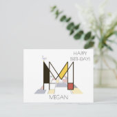 Moderne Kunststijl Monogram. Letter M Briefkaart (Staand voorkant)