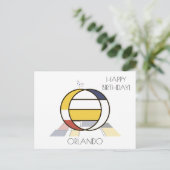 Moderne Kunststijl Monogram. Letter O Briefkaart (Staand voorkant)