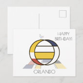 Moderne Kunststijl Monogram. Letter O Briefkaart (Voorkant / Achterkant)