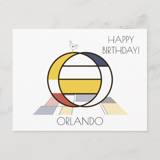 Moderne Kunststijl Monogram. Letter O Briefkaart (Voorkant)