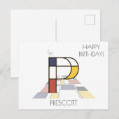 Moderne Kunststijl Monogram. Letter P Briefkaart (Voorkant / Achterkant)