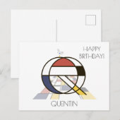 Moderne Kunststijl Monogram. Letter Q Briefkaart (Voorkant / Achterkant)