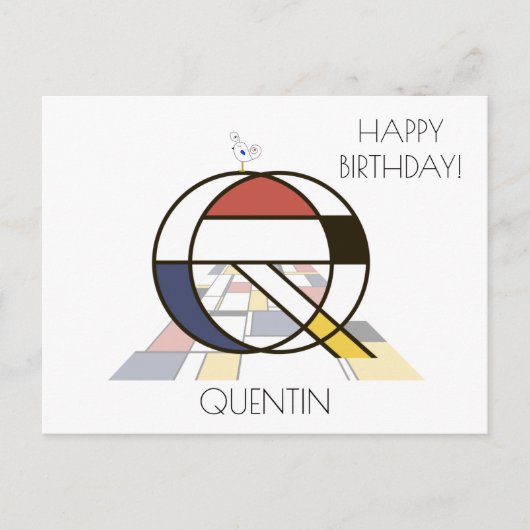 Moderne Kunststijl Monogram. Letter Q Briefkaart (Voorkant)
