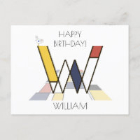 Moderne Kunststijl Monogram. Letter W
