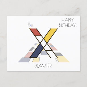 Moderne Kunststijl Monogram. Letter X Briefkaart