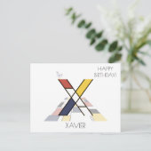 Moderne Kunststijl Monogram. Letter X Briefkaart (Staand voorkant)