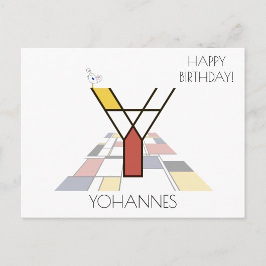 Moderne Kunststijl Monogram. Letter Y Briefkaart (Voorkant)
