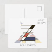 Moderne Kunststijl Monogram. Letter Z Briefkaart (Voorkant / Achterkant)