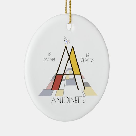 Moderne kunststijlmonogram. Brief A Keramisch Ornament (Rechts)