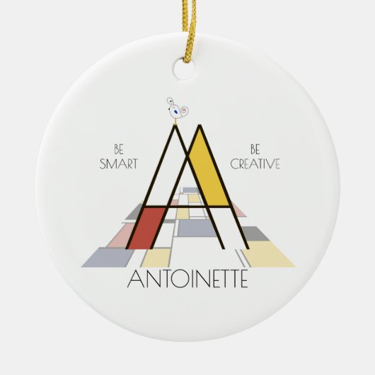 Moderne kunststijlmonogram. Brief A Keramisch Ornament (Voorkant)