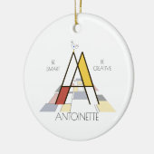 Moderne kunststijlmonogram. Brief A Keramisch Ornament (Links)