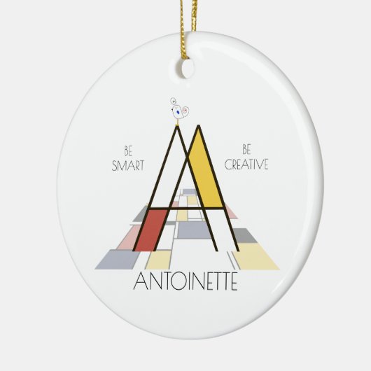 Moderne kunststijlmonogram. Brief A Keramisch Ornament (Links)