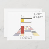 Moderne kunststijlmonogram. Brief F Briefkaart (Voorkant / Achterkant)