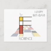 Moderne kunststijlmonogram. Brief F Briefkaart (Voorkant)