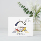 Moderne kunststijlmonogram. Brief G Briefkaart (Staand voorkant)