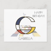 Moderne kunststijlmonogram. Brief G Briefkaart (Voorkant)