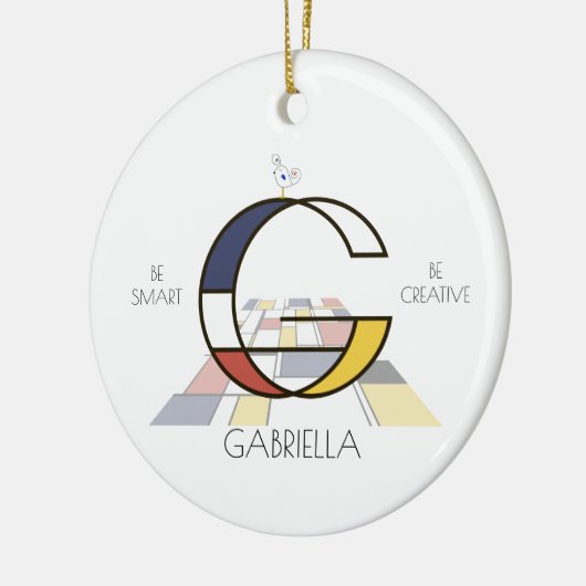 Moderne kunststijlmonogram. Brief G Keramisch Ornament (Links)