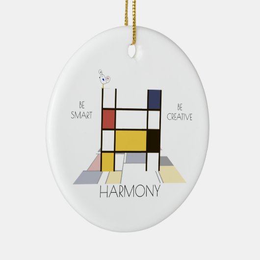 Moderne kunststijlmonogram. Brief H Keramisch Ornament (Rechts)