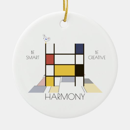 Moderne kunststijlmonogram. Brief H Keramisch Ornament (Voorkant)