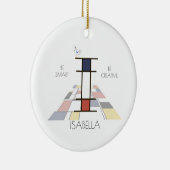 Moderne kunststijlmonogram. Brief I Keramisch Ornament (Rechts)