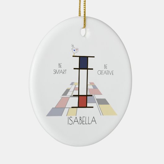 Moderne kunststijlmonogram. Brief I Keramisch Ornament (Rechts)