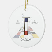 Moderne kunststijlmonogram. Brief I Keramisch Ornament (Links)