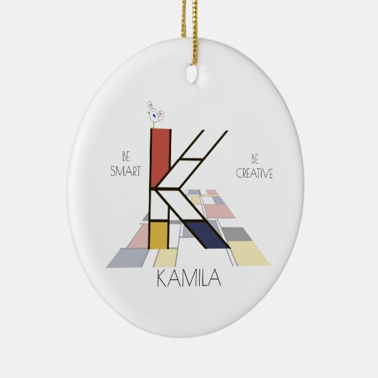 Moderne kunststijlmonogram. Brief K Keramisch Ornament (Rechts)