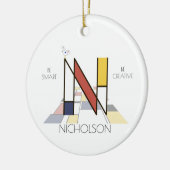 Moderne kunststijlmonogram. Brief N Keramisch Ornament (Links)