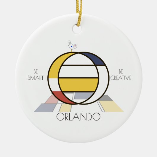 Moderne kunststijlmonogram. Brief O Keramisch Ornament (Voorkant)