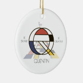 Moderne kunststijlmonogram. Brief Q Keramisch Ornament (Rechts)