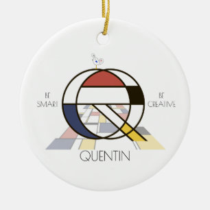 Moderne kunststijlmonogram. Brief Q Keramisch Ornament