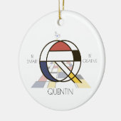 Moderne kunststijlmonogram. Brief Q Keramisch Ornament (Links)