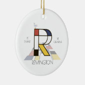 Moderne kunststijlmonogram. Brief R Keramisch Ornament (Rechts)