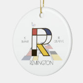 Moderne kunststijlmonogram. Brief R Keramisch Ornament (Links)