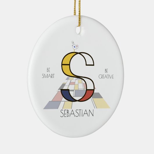 Moderne kunststijlmonogram. Brief S Keramisch Ornament (Rechts)