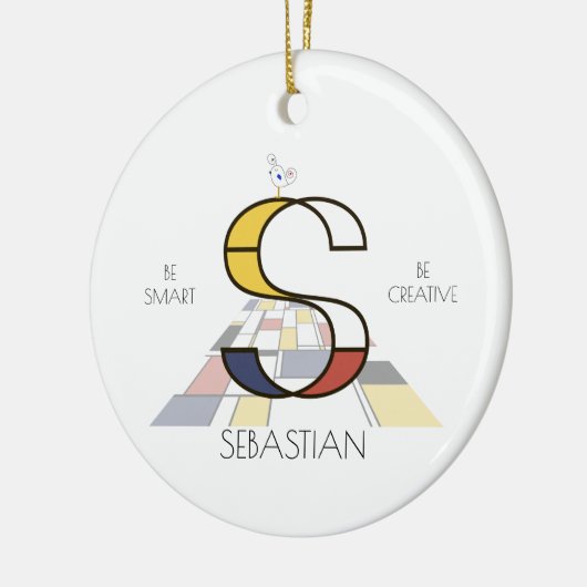 Moderne kunststijlmonogram. Brief S Keramisch Ornament (Links)