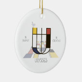 Moderne kunststijlmonogram. Brief U Keramisch Ornament (Rechts)