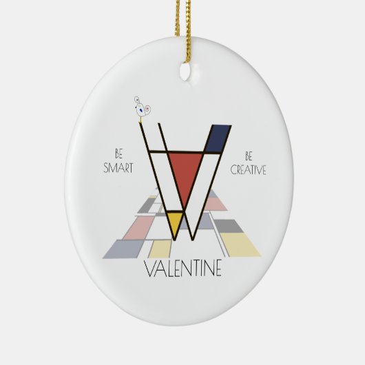 Moderne kunststijlmonogram. Brief V Keramisch Ornament (Rechts)