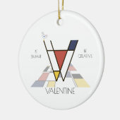 Moderne kunststijlmonogram. Brief V Keramisch Ornament (Links)