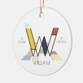 Moderne kunststijlmonogram. Brief W Keramisch Ornament (Links)