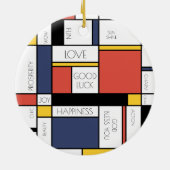 Moderne kunststijlmonogram. Brief Y Keramisch Ornament (Achterkant)