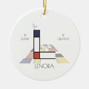 Moderne kunststijlmonogram. Letter L Keramisch Ornament