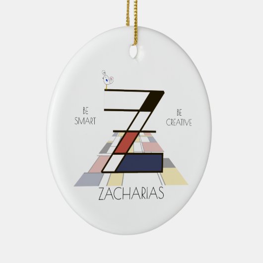 Moderne kunststijlmonogram. Letter Z Keramisch Ornament (Rechts)