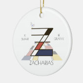 Moderne kunststijlmonogram. Letter Z Keramisch Ornament (Links)
