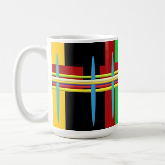 Moderne kunststrepen netjes abstract koffiemok (Links)