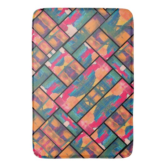 moderne kunstverf badmat (Voorkant Verticaal)