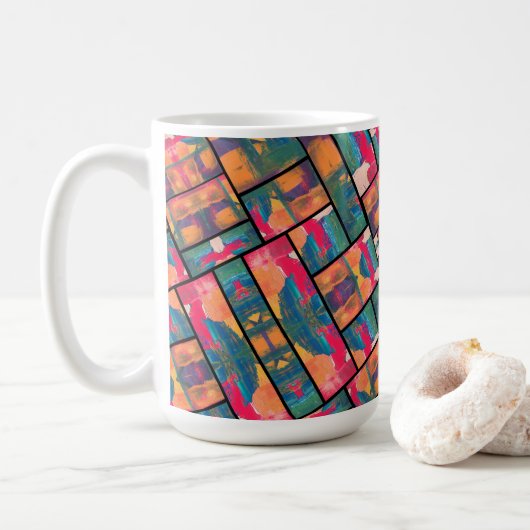 moderne kunstverf koffiemok (Met donut)